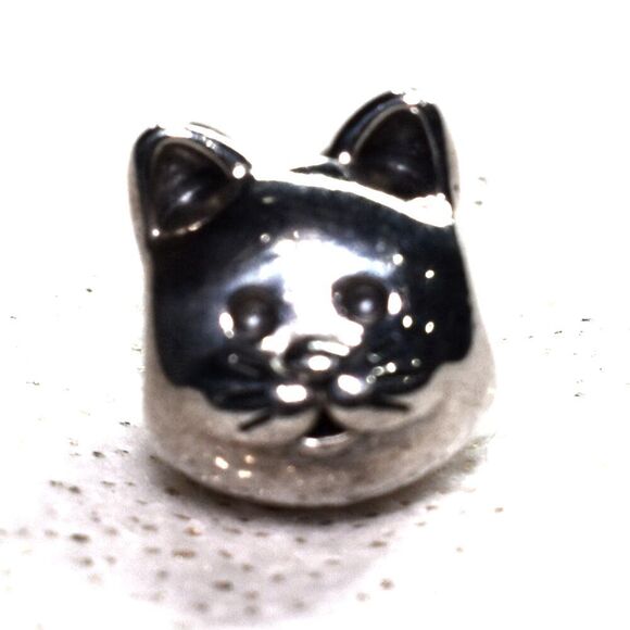 Pandora Curious Cat Sterling Silver Charm Retired Kitty Cat Bead - Picture 2 of 8